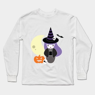 Halloween Witch Kokeshi Long Sleeve T-Shirt